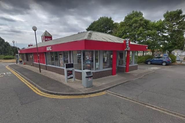The fight took place outside KFC in Stacey Bushes. Pic: Google Maps