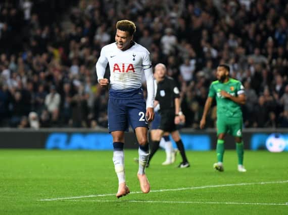 Dele Alli in action at Stadium MK earlier this season