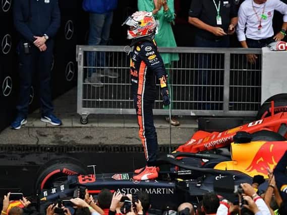 Max Verstappen celebrates victory
