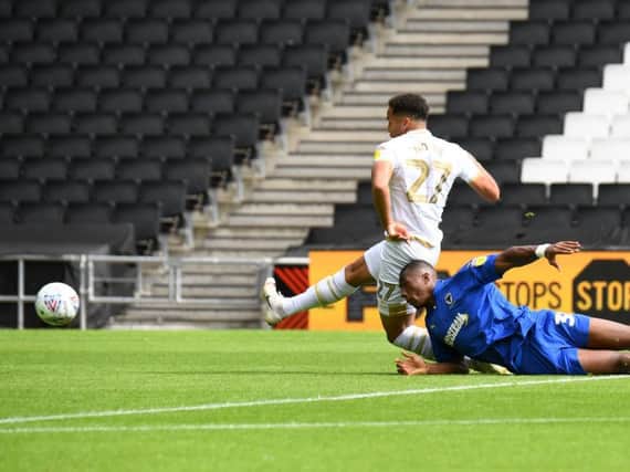 Sam Nombe fires MK Dons into the lead