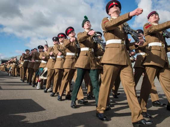 Soldiers marching
