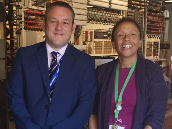 Ian Bacon, computing hub lead and Anne-Marie Sandos, learning manager at the National Museum of Computing