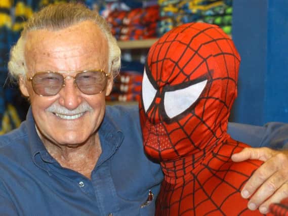 The late Stan Lee with one of his most famous creations, Spider-man