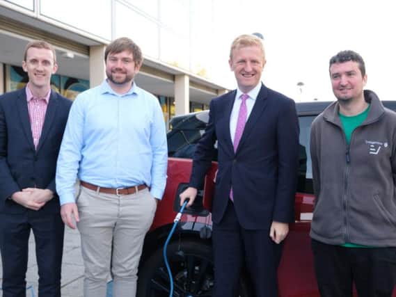 Minister for the Cabinet Office, Oliver Dowden, travelled to Milton Keynes in an electric car to praise the city's "impressive facilities for electric car owners"