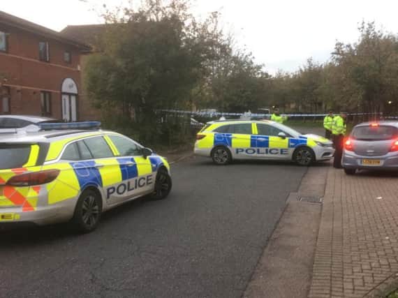 Pictures from the scene in Milton Keynes