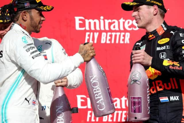 Verstappen congratulated world champion Lewis Hamilton on the podium