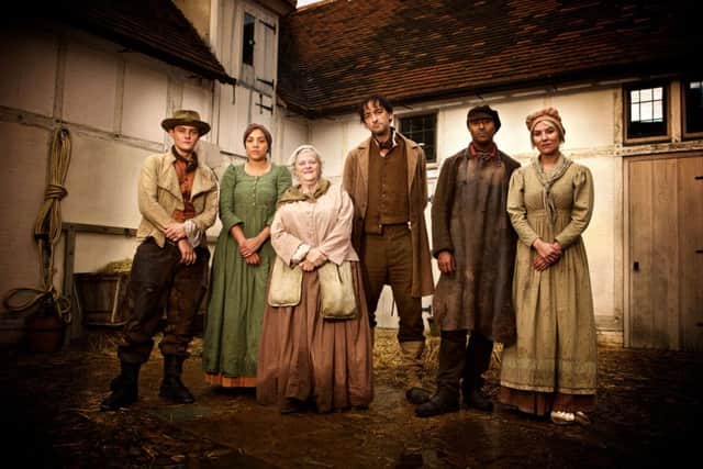 The cast of 24 Hours In The Past, which was filmed at National Trust Stowe BBC One