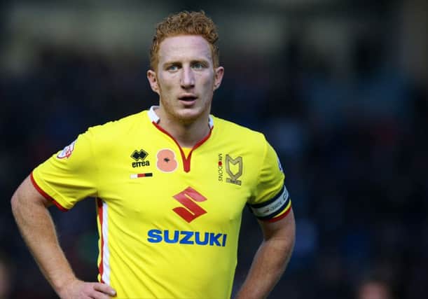 MK Dons defender Dean Lewington during the Sky Bet Championship match between Brighton and Hove Albion and Milton Keynes Dons at the American Express Community Stadium, Brighton and Hove, England on 7 November 2015. Photo by Bennett Dean. PSI-1119-0027
