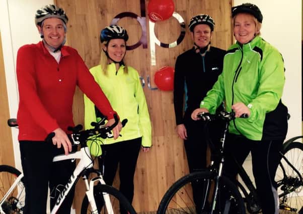 360 Play MD Duncan Phillips (left) with Billie-Jan Hills, Dave Coleman and Anne Basketfield who are taking part in the 50-mile cycle ride