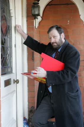 Former MP, Brian White, canvassing for a seat on the MK Council.