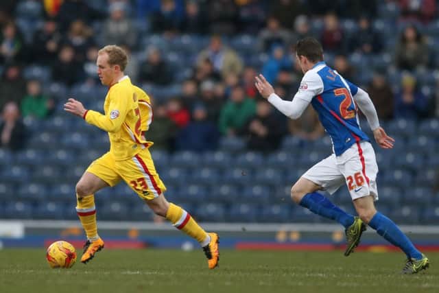 MK Dons midfielder, on loan from Crystal Palace, Jonny Williams (23)  during the Sky Bet Championship match between Blackburn Rovers and Milton Keynes Dons at Ewood Park, Blackburn, England on 27 February 2016. Photo by Simon Davies. PNL-160227-162838002