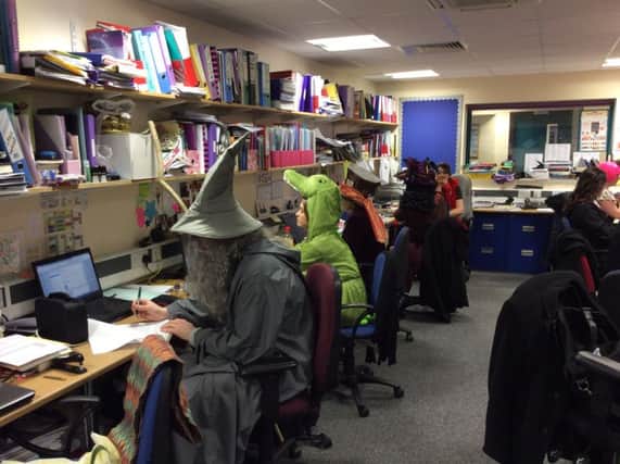 The English department at St Pauls Catholic School in Leadenhall is delivering lessons in costume all day
