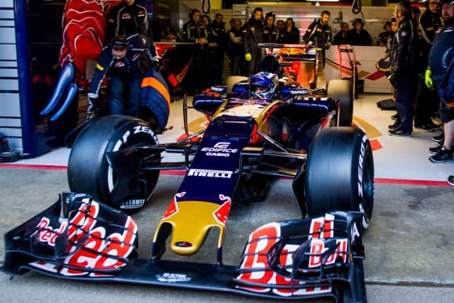 Max Verstappen at the wheel of the Toro Rosso