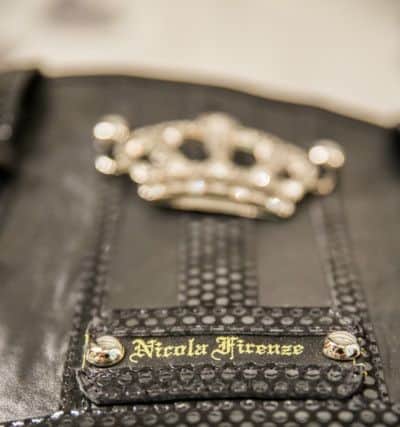 Nicos and Maria Firenze pictured in their leather goods shop, Nicola Firenze, Gold Street Mews. Nicos designs and makes the leather bags and coats on site.
Image: Ruth Supple
Photographs by Kelly Cooper NNL-160229-191429009