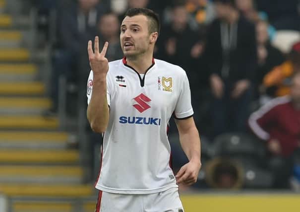 Milton Keynes Dons midfielder Antony Kay(6)  during the Sky Bet Championship match between Hull City and Milton Keynes Dons at the KC Stadium, Kingston upon Hull, England on 12 March 2016. Photo by Ian Lyall. PNL-160313-162350002