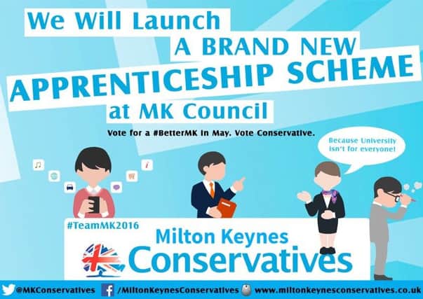 MK Conservatives will launch a band new apprenticeship scheme if they are successful in May's local elections