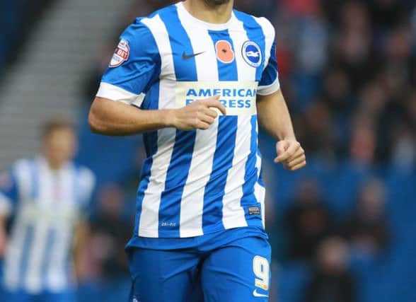 Brighton striker Sam Baldock during the Sky Bet Championship match between Brighton and Hove Albion and Milton Keynes Dons at the American Express Community Stadium, Brighton and Hove, England on 7 November 2015. Photo by Bennett Dean. PSI-1119-0040