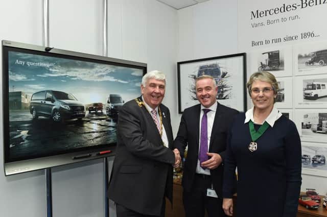 The Mayor and Mayoress of Milton Keynes were welcomed for a tour of Mercedes-Benz Vans in the Tongwell-based head-office