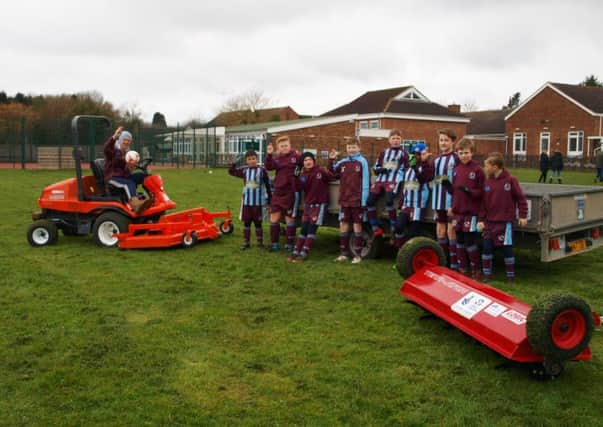 Club members with the new equipment at Wavendon Recreation Ground