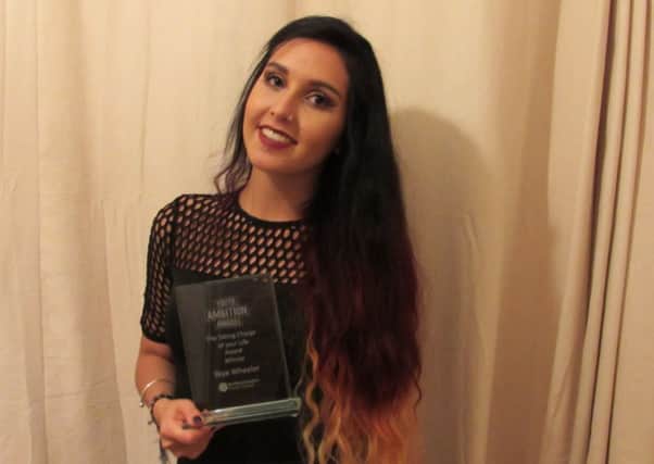 ME sufferer Skye Wheeler with her Youth Ambition Award