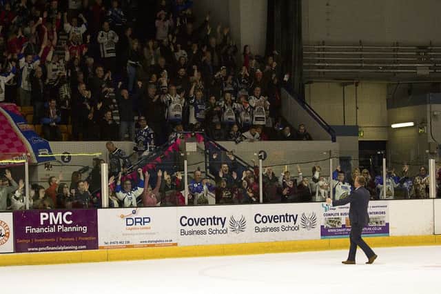 Pete Russell with MK Lightning fans (Pic Tony Sargent)