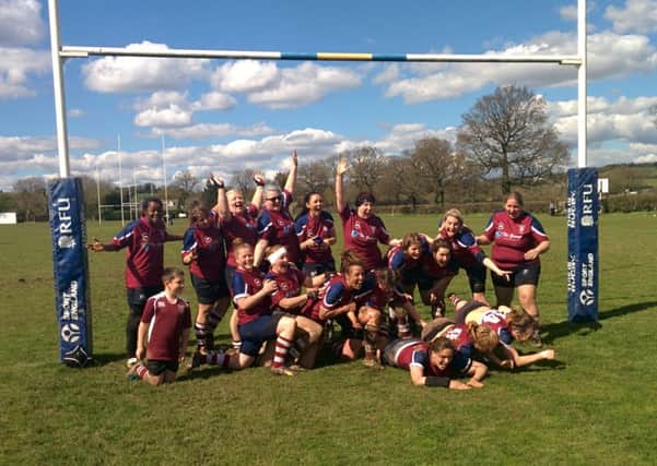 Bletchley Ladies celebrate winning the title