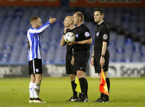 Barry Bannan with the referee at full time SNL-160419-222447012