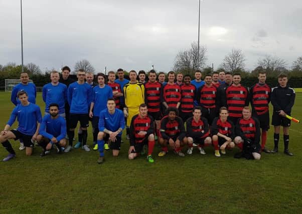 MK charity football match between DIY stores.