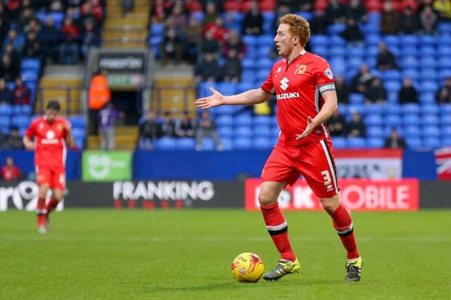 MK Dons defender Dean Lewington  during the Sky Bet Championship match between Bolton Wanderers and Milton Keynes Dons at the Macron Stadium, Bolton, England on 23 January 2016. Photo by Simon Davies. PSI-1453-0078