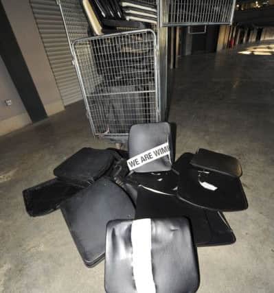Damaged toilets at stadium:mk after AFC clash in 2012