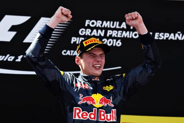 Max Verstappen won his first race in Spain on his Red Bull Racing debut.