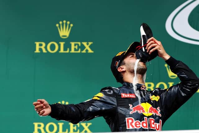 Daniel Ricciardo does the 'shoey'