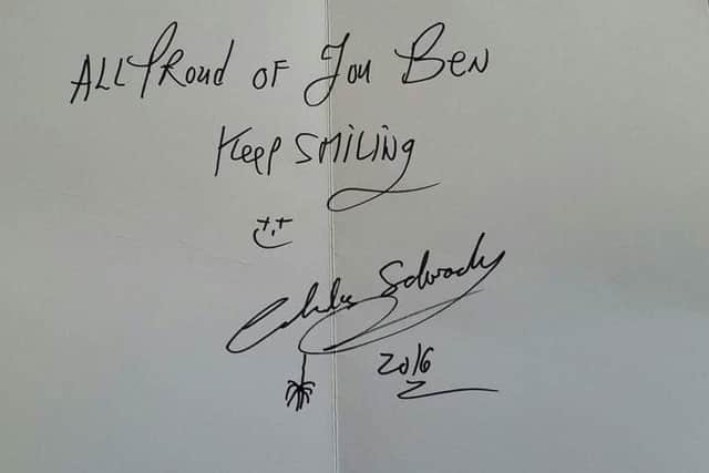 A note from Charles Bronson, signed Salvador