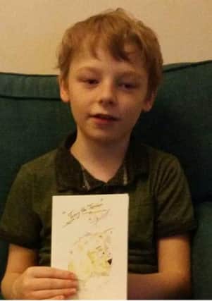 Ben with his letter from Charles Bronson