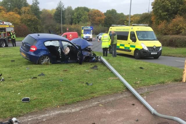 A man and boy suffered minor injuries after hitting a van in MK