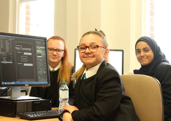 MK girls at computing lesson at University of Buckingham