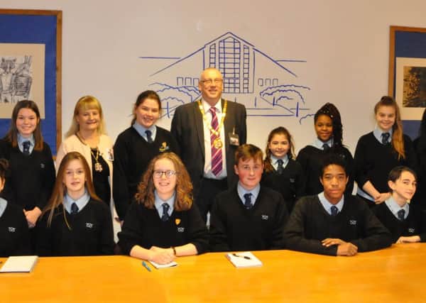 Mayoral visit at Denbigh School - School Council