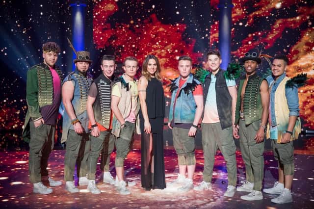 Let It Shine: Kyle, Hercules, Nicky, Danny, Melanie C, Bradley, Huw, Julius, and Woburn's Jason Brock (C) BBC - Photographer: Guy Levy BBC One