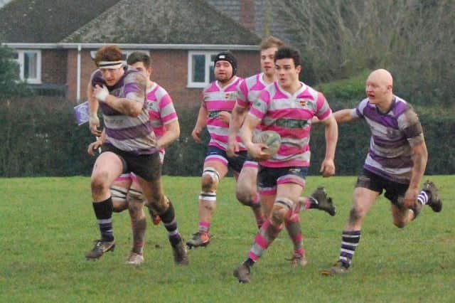 Olney's Cam Keenan on the charge. Pic: Jeff Bowden