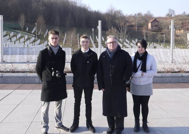 Delegates from Sir Herbert Leon at the Srebrenica-Poto
ari Memorial Centre