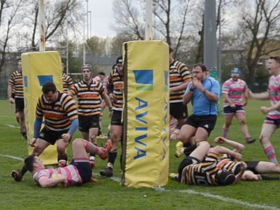 Brandon Kerr scoring the equalising try in the final moment, picture by Jeff Bowden