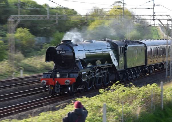 The Flying Scotsman passes through the new city