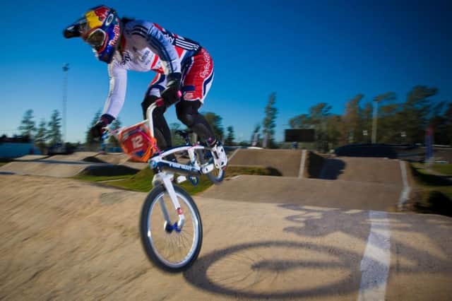 # 12 (READE Shanaze) GBR at the UCI BMX Supercross World Cup in Santiago del Estero, Argentina.