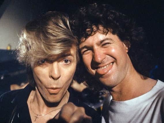 David Bowie and Denis O'Regan in 1987