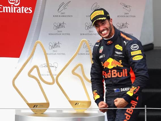 Daniel Ricciardo on the podium