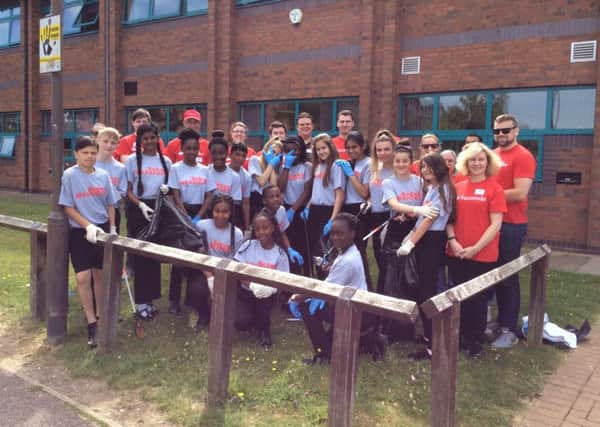 St Pauls' Catholic School Redway Warriors with Santander volunteers