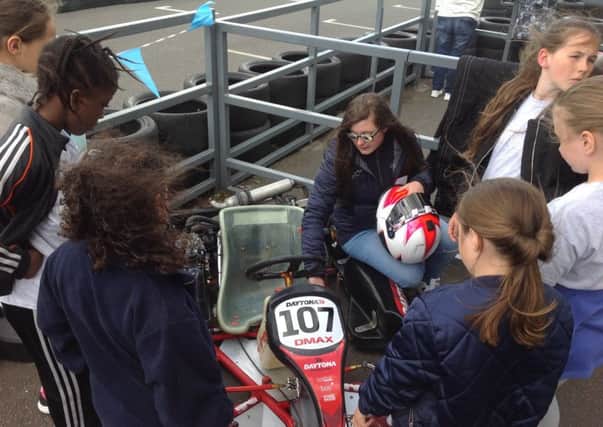 Broughton Fields Primary School students at Dare to be Different day at Daytona Racing in Tamworth