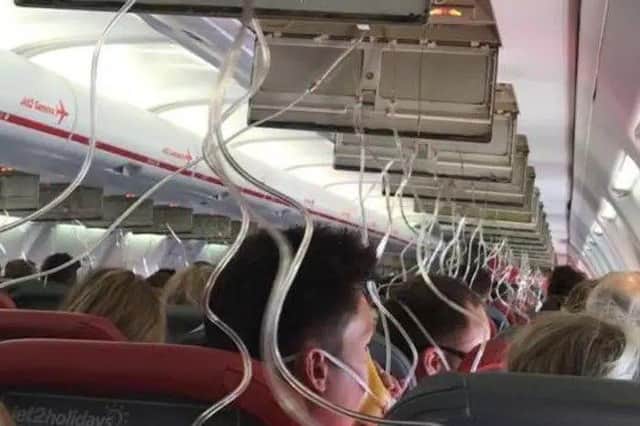 The scene from inside the plane