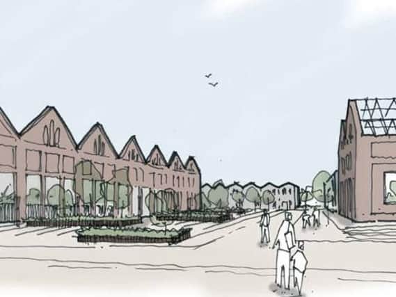 An artists impression of how part of the Wolverton Works regeneration will look if given approval once again