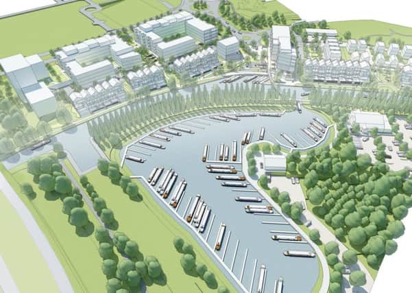An artist's impression of the new Campbell Park canalside development set to open in 2019